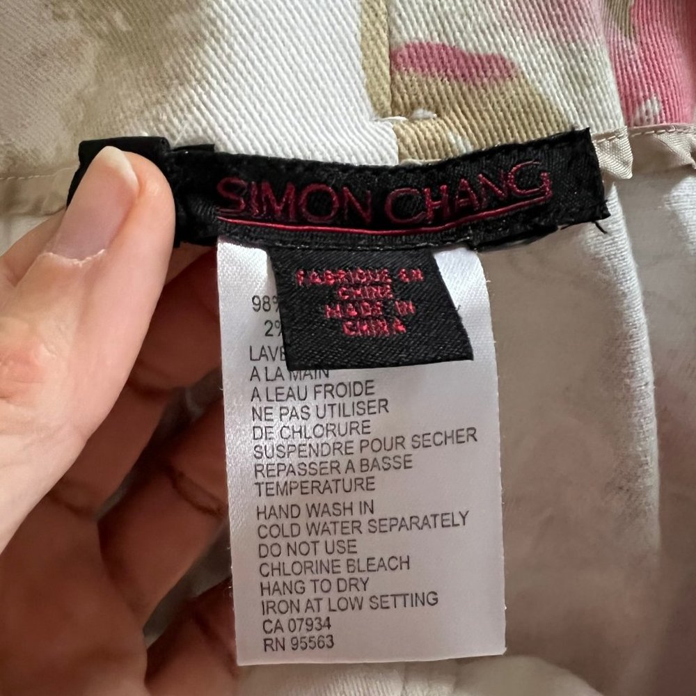 Simon Chang Printed Cotton Pant Suit S - Picture 9 of 11